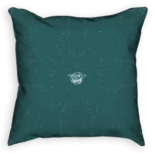 Back of teal colored "Grumpy Fucker" pillow from Insulting Pillows™