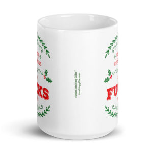 Merry Christmas Zero Fucks To Give – large designer mug from Insulting Gifts