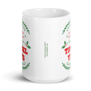 Missing Your Holiday Cheer Tinsel Tits – large designer mug from Insulting Gifts