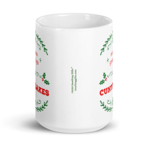 Seasons Greetings Cuntflakes – large designer mug from Insulting Gifts