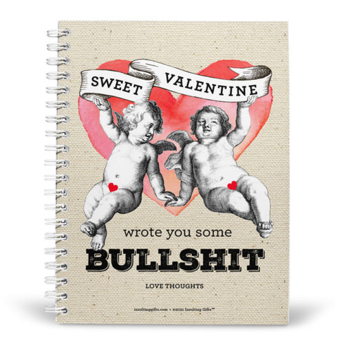 Sweet Valentine Wrote You Some Bullshit Love Thoughts – Spiral Notebook from Insulting Gifts